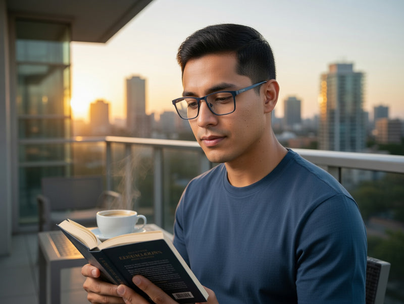 Lentes para lectura PR001 — Negro Mate - vista en modelo