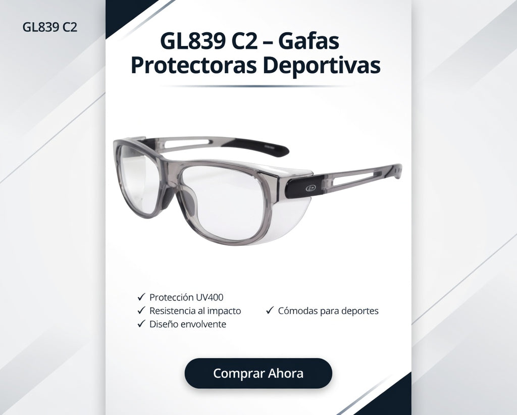 Gafa deportiva Modelo GL839 Gris transparente